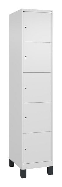 C+P Schließfachschrank Classic PLUS, Füße, 1950x400x500mm, 9016/9016, mit 5 Fächern, 080010-125 S10014