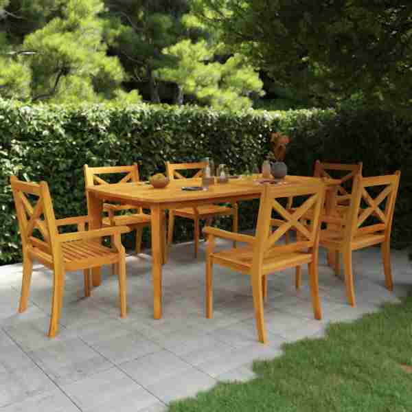 vidaXL 7-tlg. Garten-Essgruppe Massivholz Akazie, 3058005