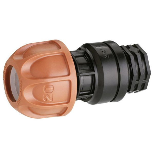 Claber Klemmverbinder 1/2“ (20 mm) mit Adapter 3/4" IG für unterirdische Bewässerung, VE: 20 Stück, CL903200000