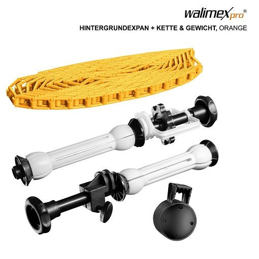 Walimex Hintergrundexpan + Kette & Gewicht, orange, 1012493