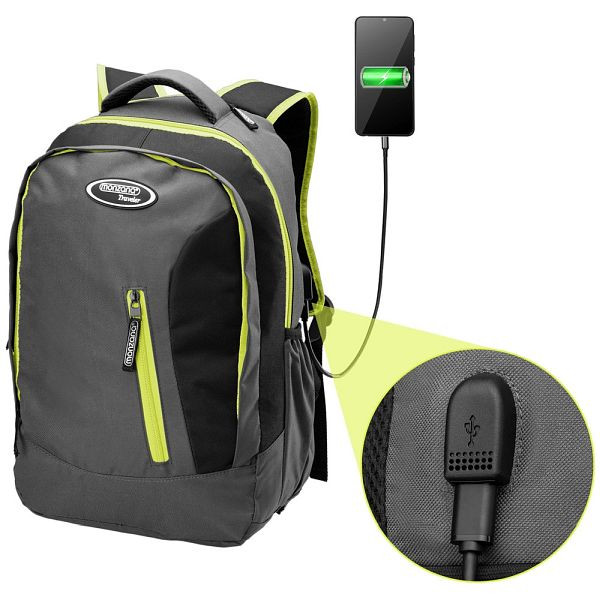 monzana Sportrucksack Grau/Grün 34L, 107619, 4251776918891