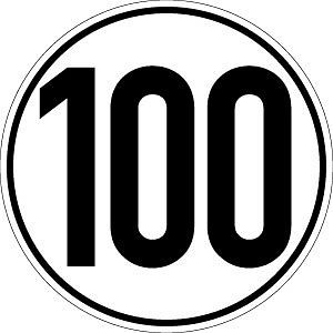 Moedel Geschwindigkeitsschild, 100 km/h, Folie, Ø 200 mm, 54274