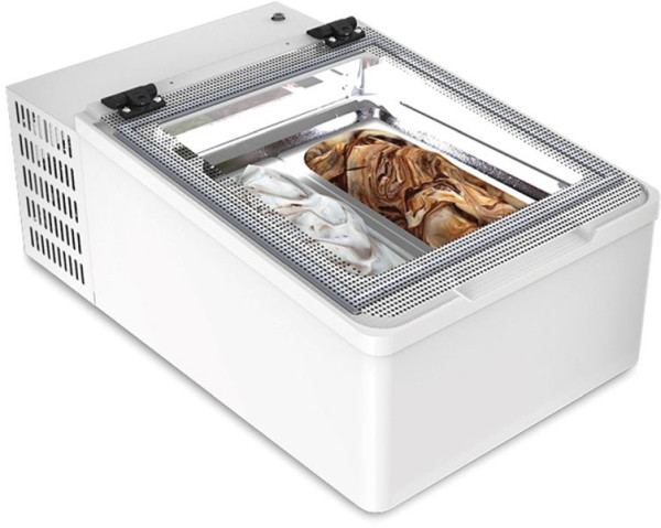 NordCap Auftisch-Vitrine MINI CREAM 3V LED, steckerfertig, statische Kühlung, Tischgerät, 465500300