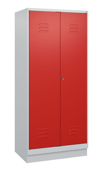 C+P Umkleidespind Classic PLUS SW, Sockel, 2 Abteile, 1800x800x500mm, 7035/3020, Zylinderschloss, 0800227-22 S10017