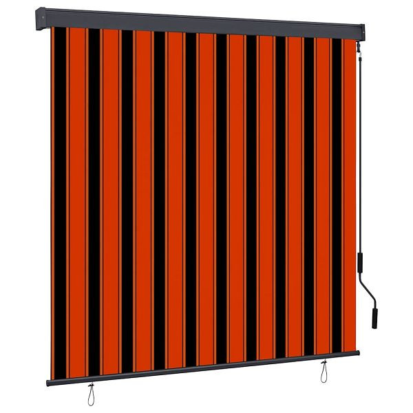 vidaXL Outdoor Rollo Gestreift Orange und Weiß 180 x 250 cm Stoff, 362086