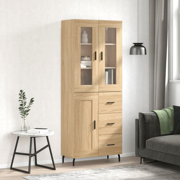 vidaXL Highboard Sonoma-Eiche 69,5x34x180 cm Holzwerkstoff, 3198676