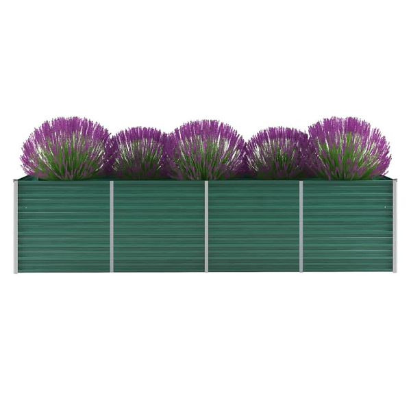 vidaXL Garten-Hochbeet verzinkter Stahl 320x80x77 cm Grün, 44845