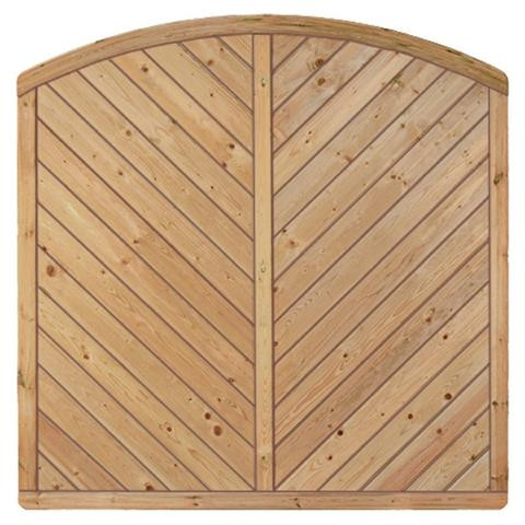 T&J CLASSIC-Serie-Bogen Diagonal Zaunelement, 180 x 180/160 cm, kdi-grün, Rahmen 40/70 mm, Profilbretter 16/118 mm, 27911