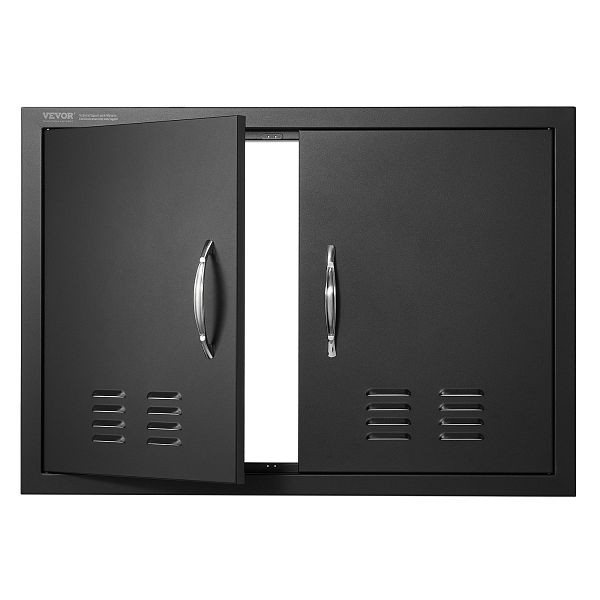 VEVOR Grill-Zugangstür, 762 x 533 x 46 mm, Doppelt, Flächenbündig Montiert, Vertikal mit Griffen und Lüftungsschlitzen, für Grillinsel, SMMBSCJMHS30RL2L0V0