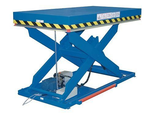 DENIOS Hubtisch HTE 7-2000, mit Einzelschere aus Flachstahl, 250 x 100 cm, 2000 kg Tragkraft, 136793