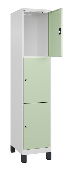 C+P Schließfachschrank Evolo PLUS, mit Füßen, 3 Fächer, 1950x400x500mm, 9016/60, 049010-123 S10019