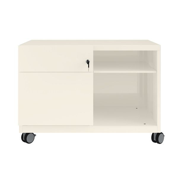 Bisley Caddy Note™, Schubladen und Ziehgriff links, 625 reinweiß, CADM08LH625