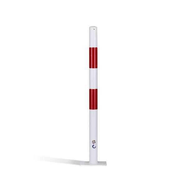 CRASH STOP Sperrpfosten, beschichtet, rund, rot-weiß, Ø 60 mm, zum Aufdübeln, 20-50-