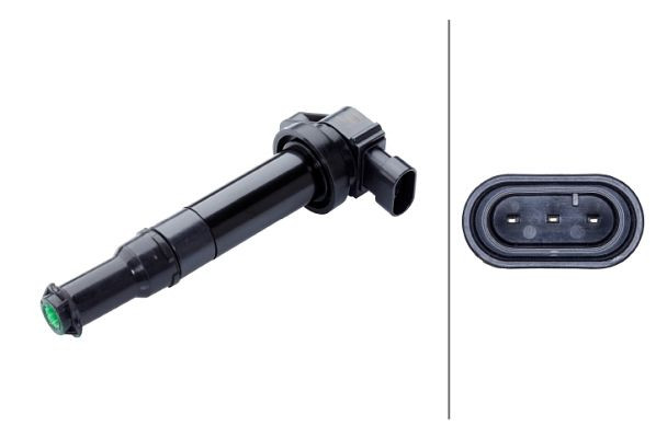 HELLA Zündspule, 14V, 3-polig, Kerzenschachtzündspule, geschraubt, 5DA 358 168-141