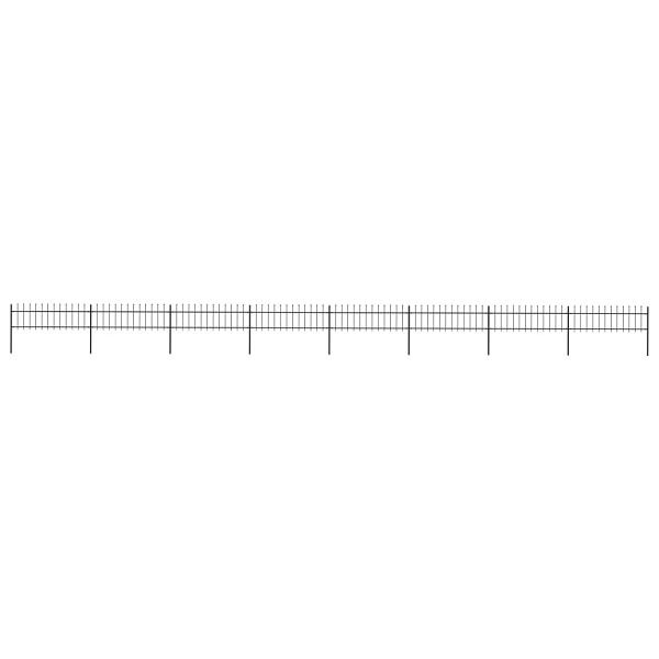 vidaXL Gartenzaun mit Speerspitzen Stahl 13,6 x 0,6 m Schwarz, 277600