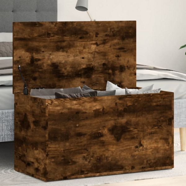 vidaXL Aufbewahrungstruhe Räuchereiche 84x42x46 cm Holzwerkstoff, 815192