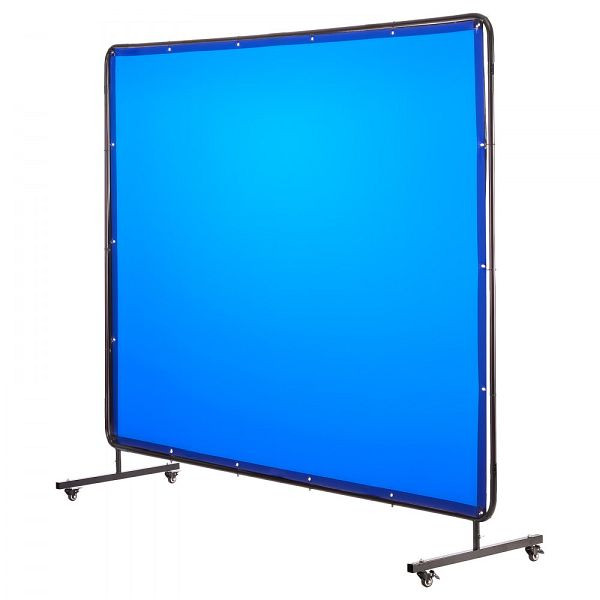 VEVOR Schweißvorhang 1740x2340 mm, flammhemmend, mit Rädern und UV-Schutz, Blau, für Werkstatt/Industrie, DMPF1JZ68FTYFQJGS001V0