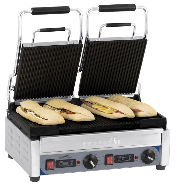 Casselin Panini-Grill 2-fach - Premium - Gerillt / Gerillt mit Timer, CGP2RRPT