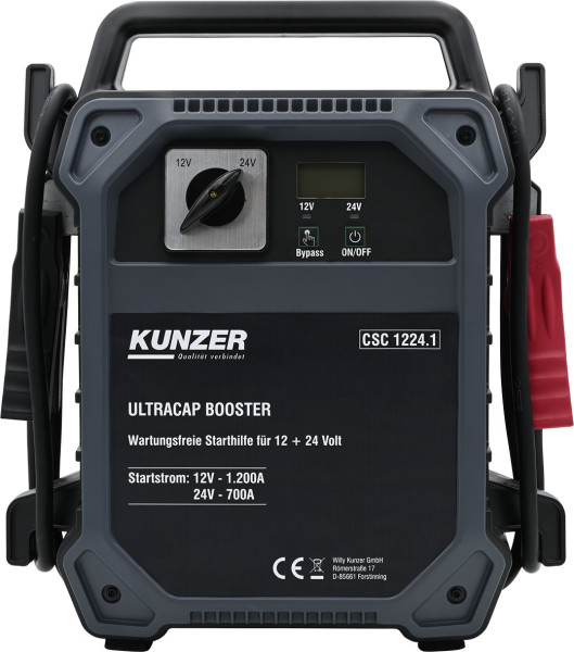 Kunzer Wartungsfreie Starthilfe für 12 + 24 V mit Ultrakondensatortechnik, CSC 1224.1