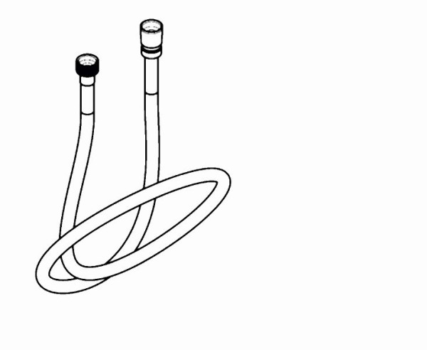 KWC Brauseschlauch, G1/2xG1/2, nylonverstärkt in Chromfarbe, verdrehbarer konischer Handbrauseanschluss, Länge 1500 mm, 2030051574