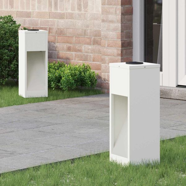 vidaXL Solar LED Wegeleuchte 2 pcs Weiß Kalt gewalzter Stahl, 879710