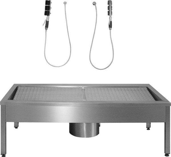 KWC Stiefelreinigungsanlage, Sirius, Edelstahl, 700x500x600 mm, 1 Reinigungsplatz, 2000100354