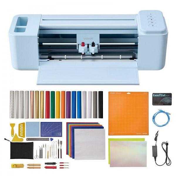 VEVOR Vinylschneidemaschine 30 cm, Plotter mit Tastensteuerung, Material- & Werkzeugset, für Mac/Win/Android/iOS, Basteln, TSSDKZJ2PDP13CLB0001V2