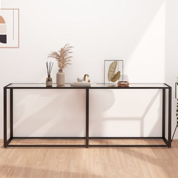 vidaXL Konsolentisch Transparent 200x35x75,5 cm Hartglas, 331686