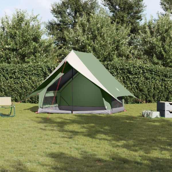 vidaXL Camping Zelt A-Frame 3-Personen Grün Wasserdicht, 4100673