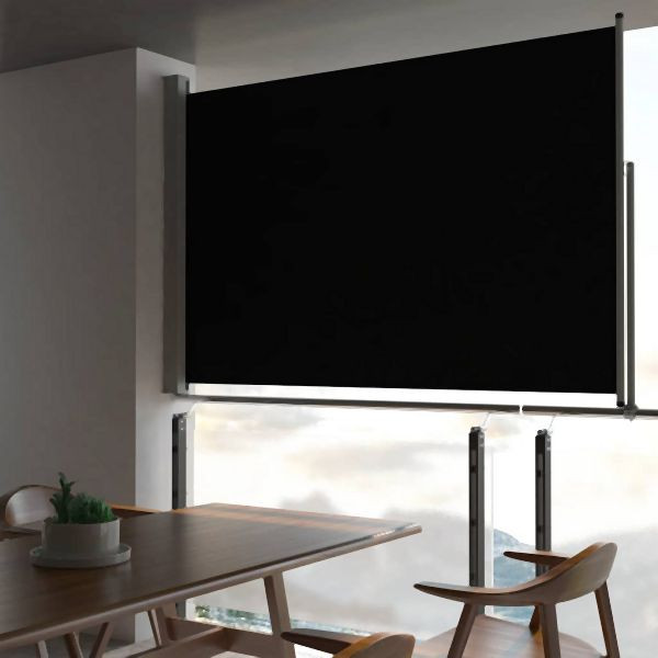 vidaXL Ausziehbare Seitenmarkise 160x300 cm Schwarz, 45193