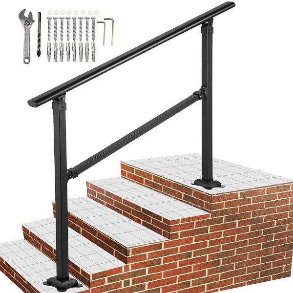 VEVOR Treppengeländer Quadratisch 172,5 x 83,5 cm für 1-4 Stufen, max. 87,1 cm Höhe, AQFSYCGTYSW36AQYRV0