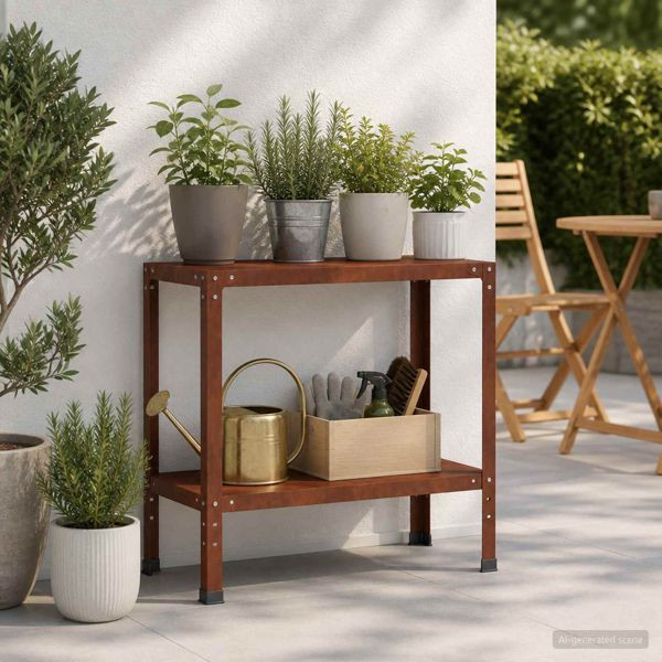 vidaXL Pflanztisch 80 x 40 x 80 cm Wetterfeststahl Rostoptik, 8014868