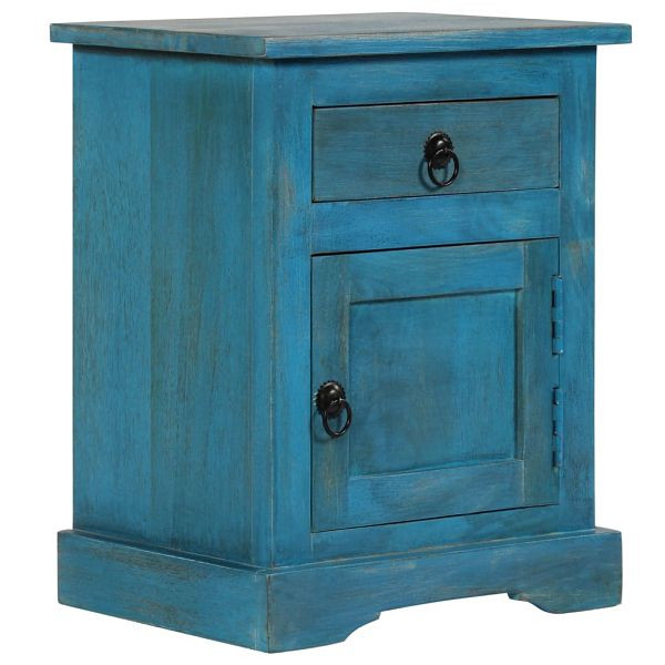 vidaXL Nachttisch Massivholz Mango 40x30x50 cm Blau, 246150
