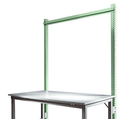 Manuflex Anbau-Aufbauportal ohne Ausleger für UNIVERSAL + PROFI Standard Anbautische, Nutzhöhe 1500 mm, Resedagrün, ZB3792.6011