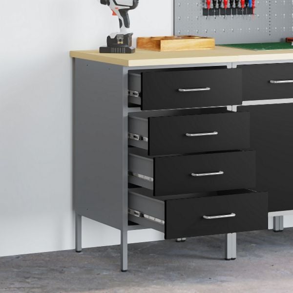 vidaXL Werkbank Schwarz 50x55x85 cm Abmessung Stahl, 4103460