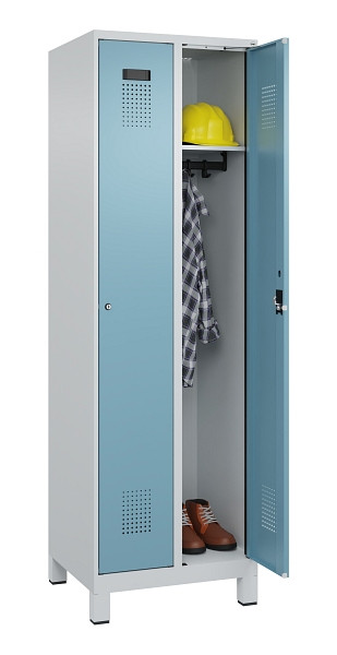 C+P Spind Evolo PLUS, mit Füßen, 2 Abteile, 1950x600x500mm, 7035/0010, Verschluss Zylinderschloss, Ablageböden 2, 049010-20 S10036