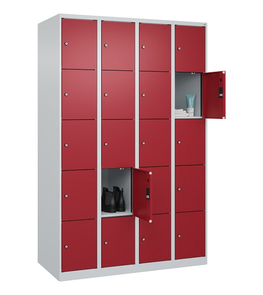 C+P Schließfachschrank Evolo PLUS, 20 Fächer, 1850x1200x500mm, 7035/3003, 049000-405 S10004