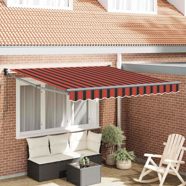 vidaXL Markise Orange und Braun 3,5 x 2,5 m Polyester und Metall, 3330235