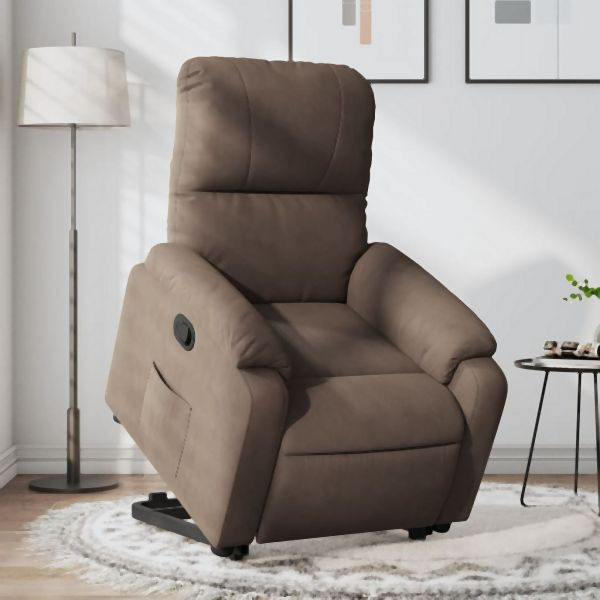 vidaXL Relaxsessel mit Aufstehhilfe Braun Mikrofasergewebe, 3204928