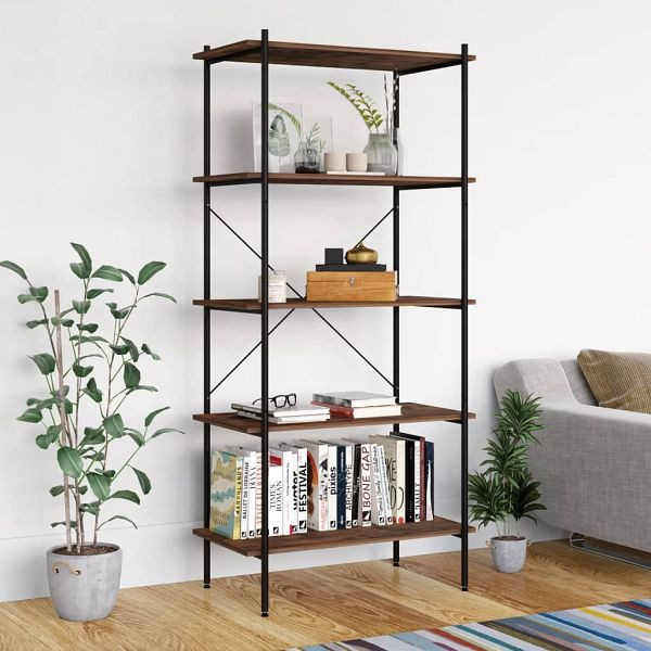 vidaXL Regal mit 5 Böden Schwarz und Natur 80x40x163 cm, 336349