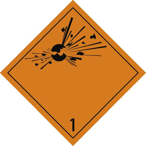 Moedel Gefahrzettel Klasse 1, Folie, 50x50 mm, 65929, 4060081029792