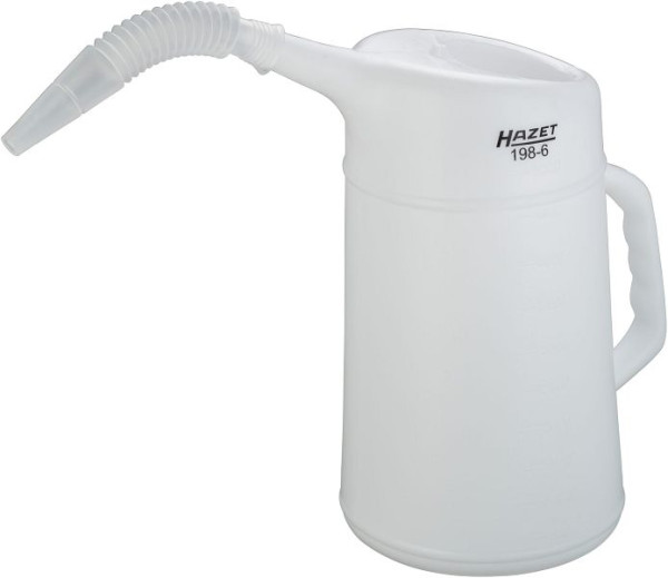 Hazet Mess-Becher, für Bremsflüssigkeit, Mit Ausgießer, Material: HDPE Farbe: weiß/ transparent, Füllmenge: 5 l, 198-6