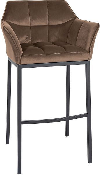 CLP Barhocker Damaso B Samt mit 4-Fuß Gestell, braun, 321950