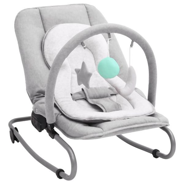 vidaXL Babywippe Hellgrau Stahl, bequem, zur Beruhigung, 10253