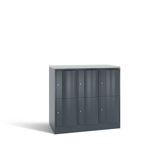 C+P XL-Schließfachschrank Resisto,6 Fächer,H1077B1148T640mm, Anthrazit/DBSHellgrau, 8472-373 S10118