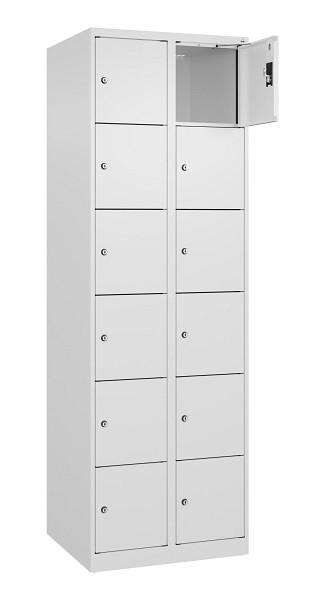 C+P Schließfachschrank Evolo PLUS, 12 Fächer, 1850x600x500mm, 9016/9016, 049000-206 S10020
