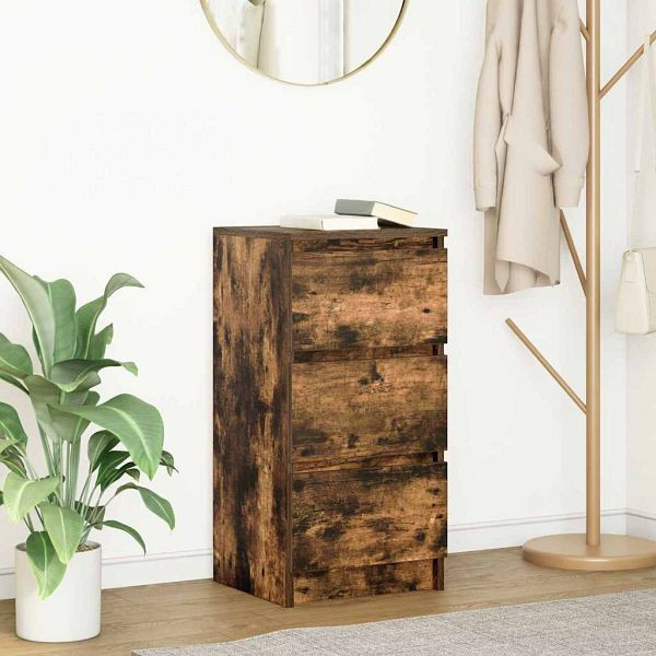 vidaXL Sideboard Räuchereiche 37,5x35x76 cm Holzwerkstoff, 861728