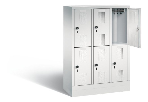 C+P Kindergarten-Spind doppelstöckig Evolo, H1300xB900xT300mm, Farbe: Lichtgrau, 483203-30 S10053