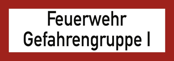 Moedel Feuerwehr Gefahrengruppe I, Aluminium, 297x105 mm, 57398