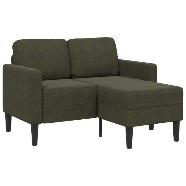 vidaXL 2er-Sofa mit Chaiselongue L-Form Armeegrün 125 cm Kunstleder, 4107091